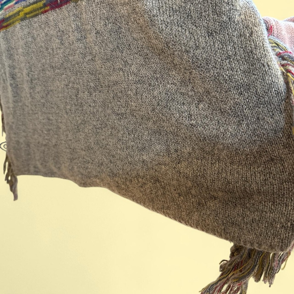 Selfie Couture Colorful Fringed Poncho Sweater - Picture 5 of 10